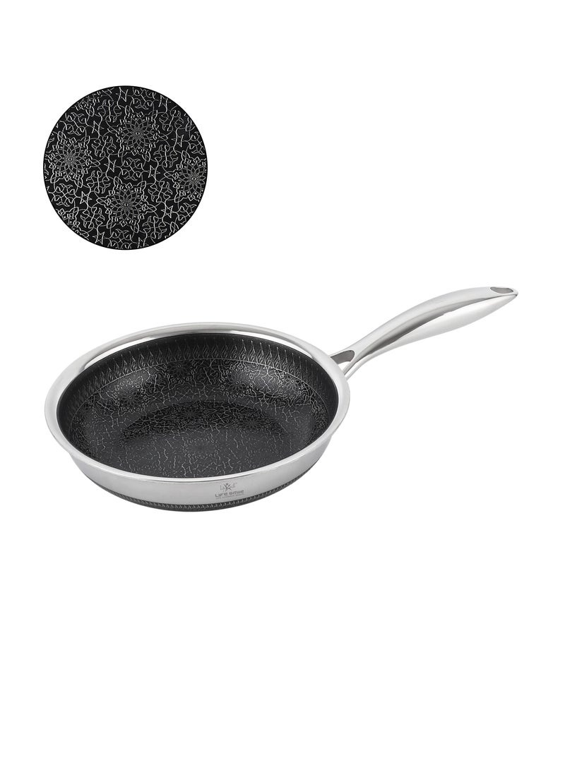 Life Smile 20cm Hybrid Stainless Steel Fry Pan (1.15L) – Non-Stick, Induction Bottom, Scratch-Resistant - Image 1